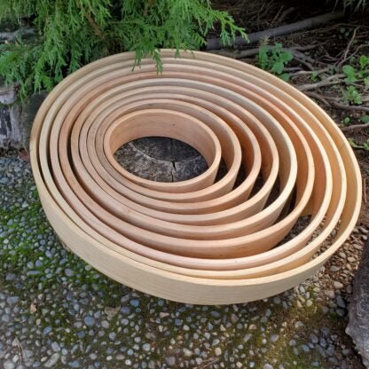 Steam bent wood hand drum frames - Tachini Drums